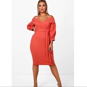 Off Shoulder Midi Dress